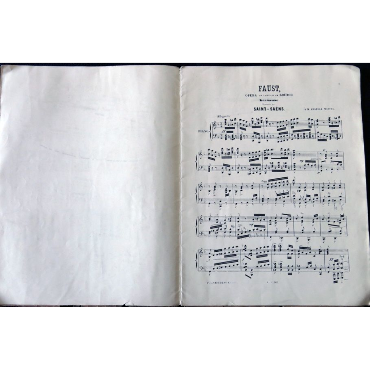 Faust opéra en 5 actes de Ch Gounod - Kermesse transcrite pour piano par C. Saint-Saëns, Choudens Fils Editeurs