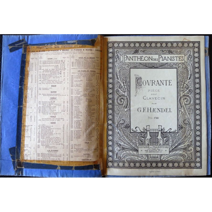 Panthéon des artistes - Courante - Pièce pour clavecin par G.F. Haendel, Lemoine et fils Editeurs