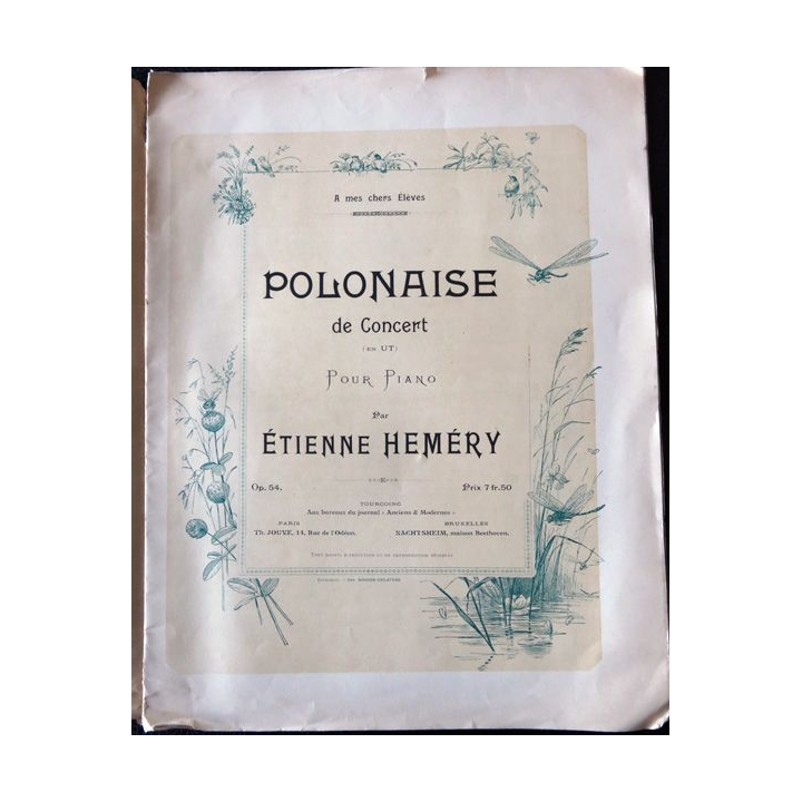 Polonaise de concert (en UT) pour piano Op.54 par Etienne Heméry, Th. Jouve Paris - Nachtsheim Bruxelles