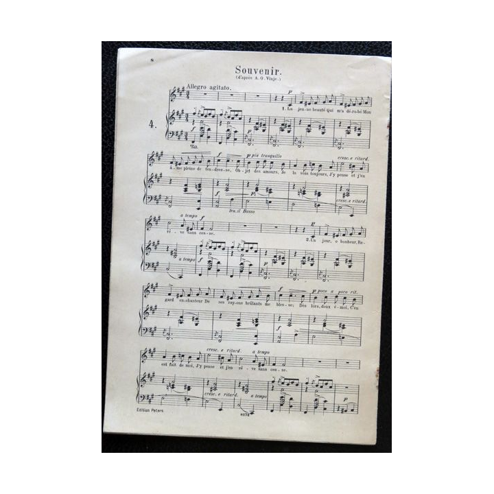 6 mélodies composées par Edvard Grieg textes français de Franck van des Stucken, C.F. Peters