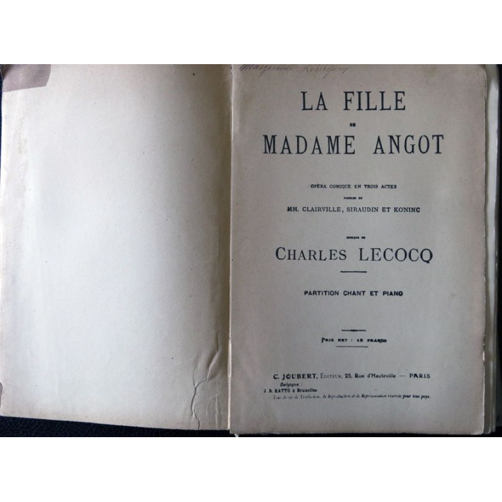 La fille de Mme Angot de Charles Lecocq édité par Tresse & Stock Libraires éditeurs