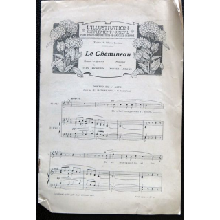 L'illustration  supplément musical Le Chemineau année 1907 supplément au N° 3382