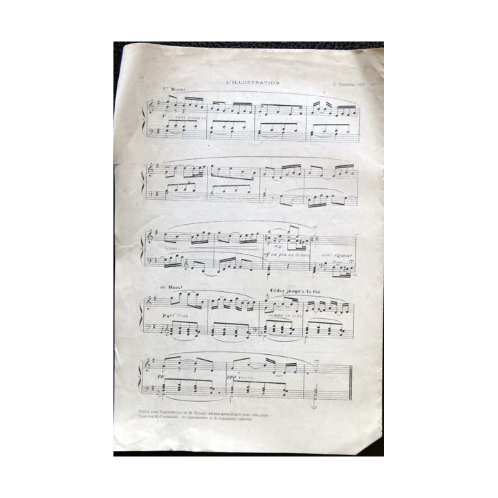 L'illustration  supplément musical Le Chemineau année 1907 supplément au N° 3382