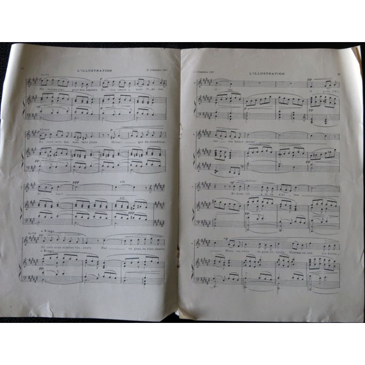 L'illustration  supplément musical Le Chemineau année 1907 supplément au N° 3382