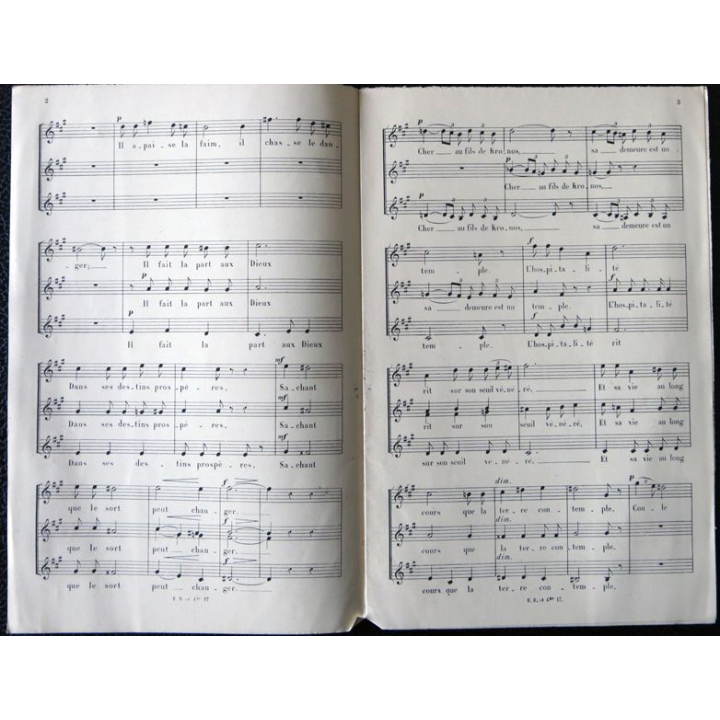 Héléne drame lyrique en 2 actes  Chœur pour voix de femmes de Leconte de Lisle Musique de Ernest Chausson, E. Baudoux Editeur