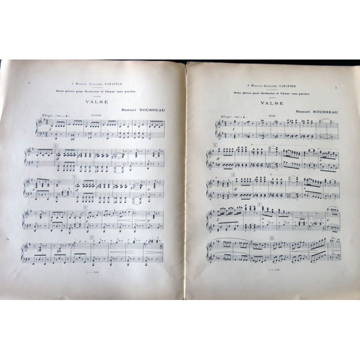 Deux pièces pour orchestre et cœur sans paroles N°1 Menuet - N° 2 Valse par Samuel Rousseau, Léon Grus Editeur