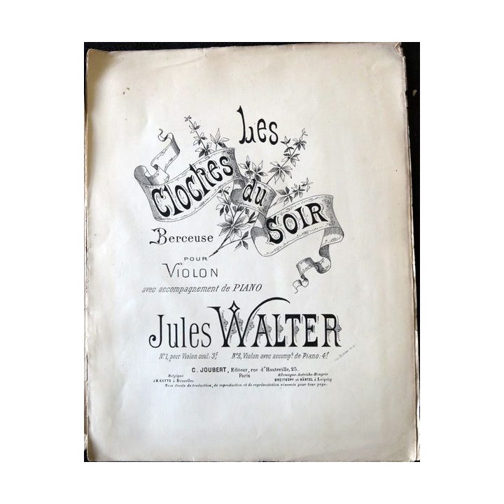 Œuvres pour violon avec accompagnement. de piano de Jules Walter édité par C. Joubert Editeurs Paris
