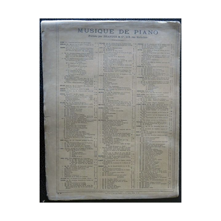 Chanson Créoles pour pour piano Op. 44 par Théodore Lack Brandus & Cie Editeurs