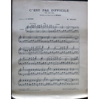 C'est pas difficile Oh!ho!ho! Valse sur le grand succès de Dorin Copyright 1913 by SMYTH Editeur