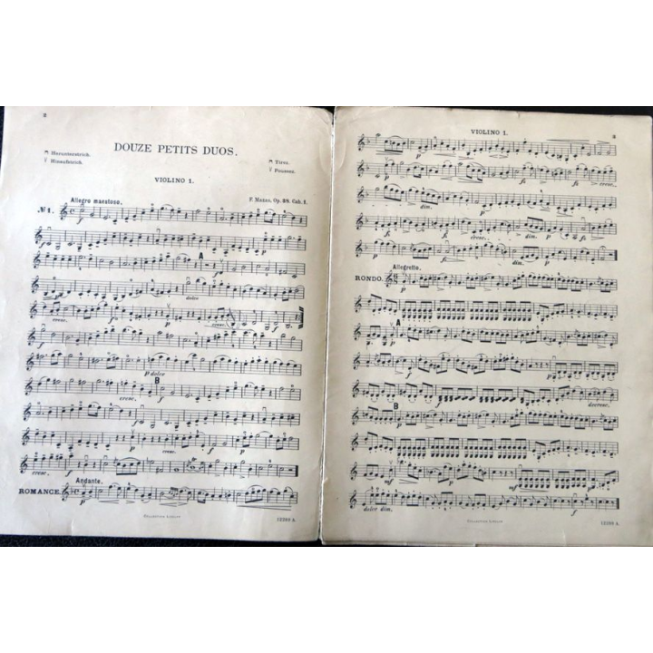 Mazas 12 petits duos pour 2 violons Op 38 cahier N° 1, Arrangement Max Schultze, Collection Litolff
