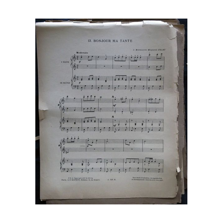 La Nursery pour piano à quatre mains 1° receuil de D.E. Inghelbrecht, Editions littéraires et musicales A.Z Mathot