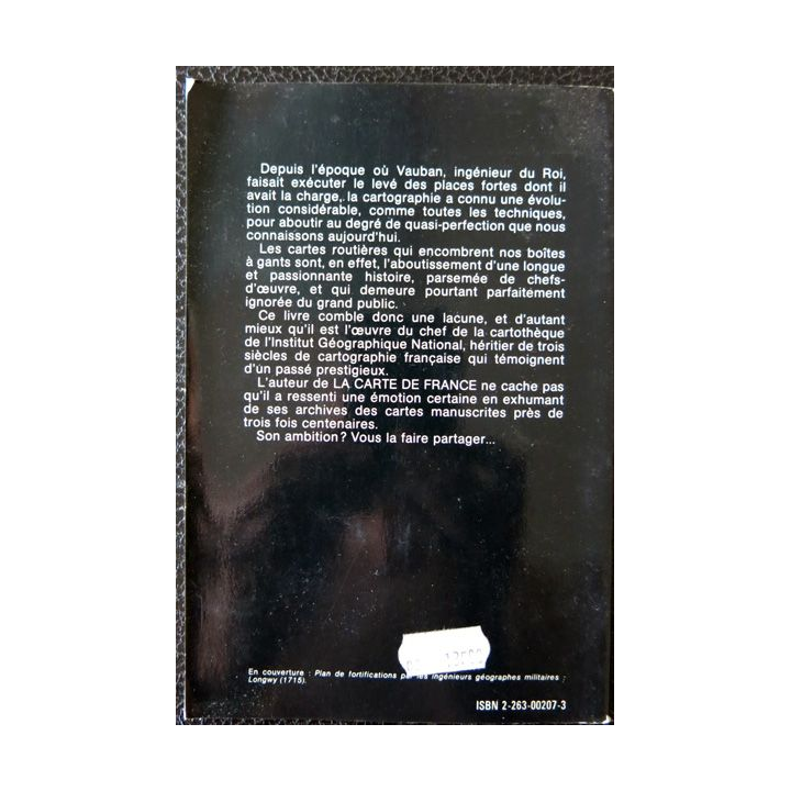 La Carte de France son histoire 1678-1978 de Marc Duranthon aux éditions IGN Silar Paris