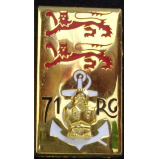 71° RG : insigne du 71° régiment du génie de fabrication Boussemart G. 2149 dos mat