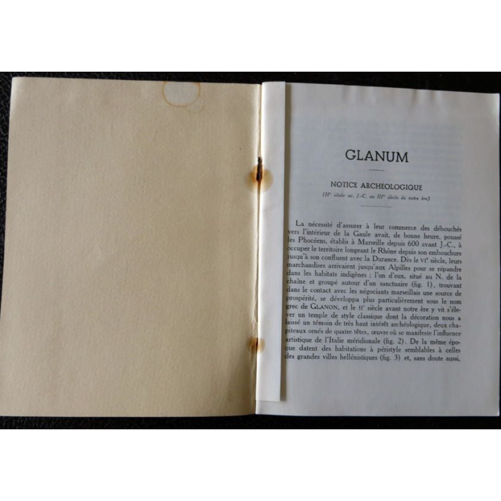 Glanum - Notice archéologique par H. Rolland, Imprimerie générale du sud-Ouest H. Tillaud & Cie