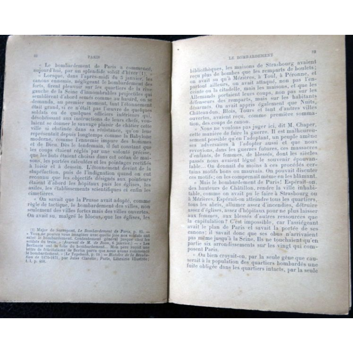 Guerre de 1870-1871 - Paris le bombardement et Buzenval de Alfred Duquet, Bibliothèque Charpentier (1898)