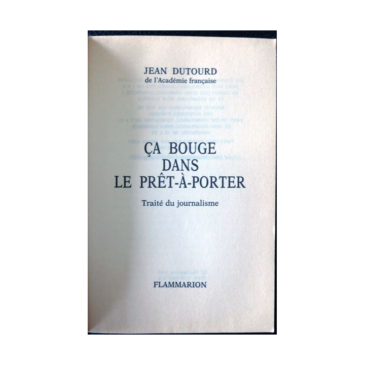 Ça bouge dans le prêt-à-porter de Jean Dutour au éditions Flammarion (1989)