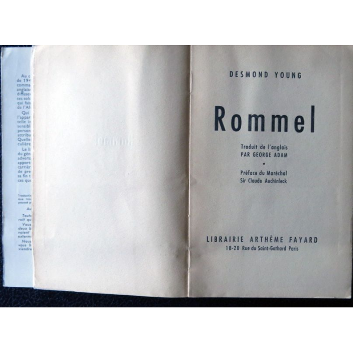 Rommel de Desmond Young aux éditions Arthème Fayard & Cie (1951)