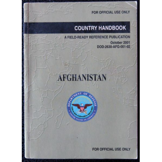 Afghanistan Country Handbook A Field-ready référence publication octobre 2001 for official use only