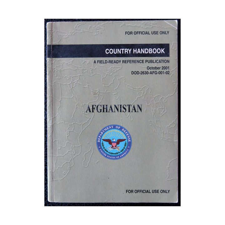Afghanistan Country Handbook A Field-ready référence publication octobre 2001 for official use only