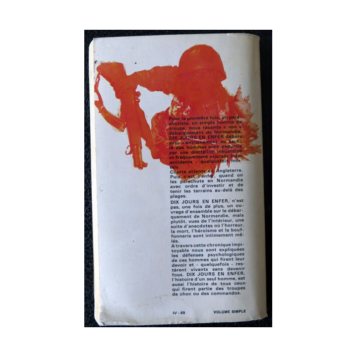 Dix jours en enfer Normandie 6-16 juin 1944 de Donald R. Burgett aux éditions Presse Pocket