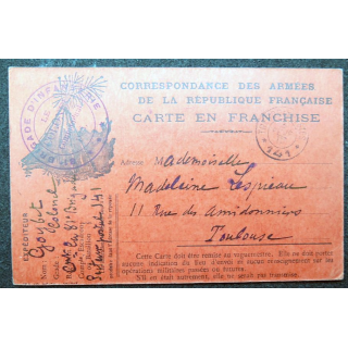 Carte de correspondance des armées avec cachet du Secteur Postal 141