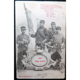 Carte postale du 121° Régiment d'Infanterie
