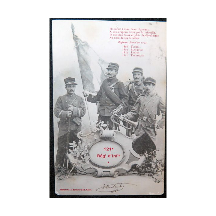 Carte postale du 121° Régiment d'Infanterie