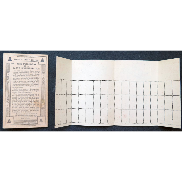Carte individuelle d'alimentation 1940 avec timbres 1949