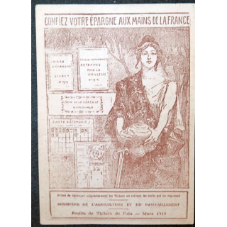 Feuille de 32 tickets de pain mars 1919 