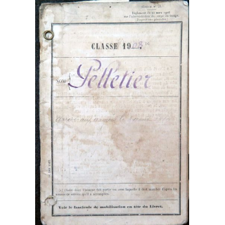 Livret militaire Classe 1908 du 183° régiment d'artillerie coloniale