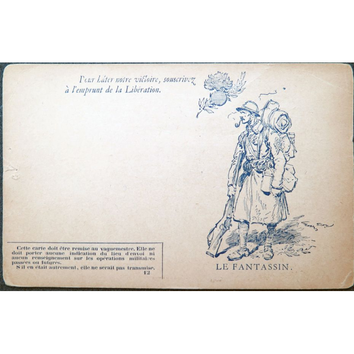 Carte en franchise de correspondance des armées de la République