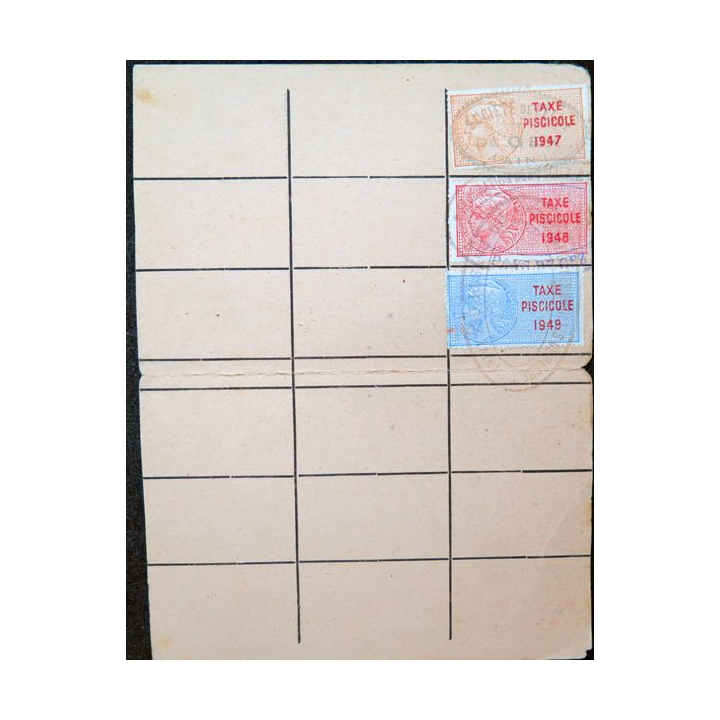 Carte de sociétaire bde la section gessienne de Pêche (GEX, Ain) 1947