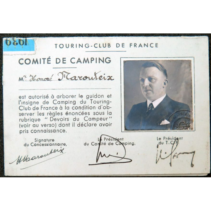 Licence de Campeur du Touring-Club de France 1940