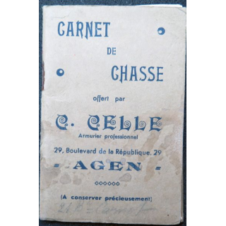 Carnet de Chasse offert par C. Celle 1946