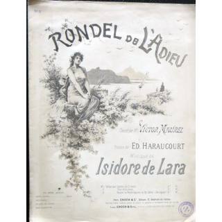 Rondel de L'adieu N° 3 - Chanté par Victor Maurel - Enoch & Cie Editeurs Paris