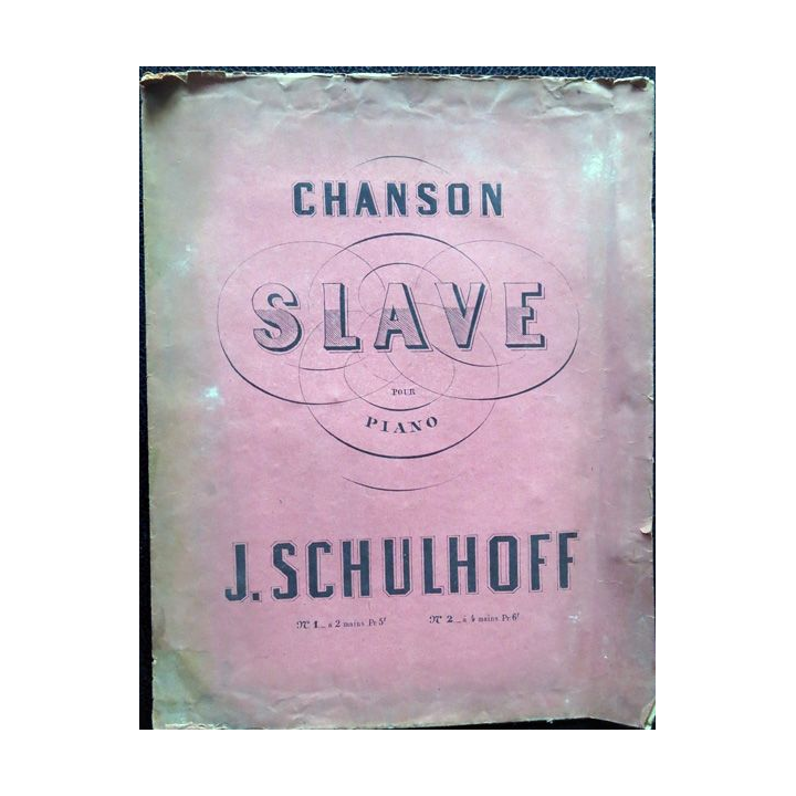 Chanson Slave pour piano de Jules Schulhoff- Au Métronome Emile Benoit, Sulzbach successeur Editeurs