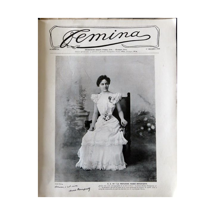 Publication Femina N° 21 - 1° année du 1° décembre 1901, Publication Pierre Lafitte Paris