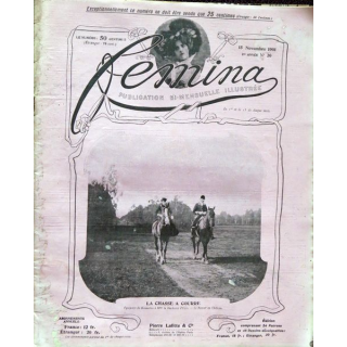 Publication Femina N° 20 - 1° année du 15 novembre 1901, Publication Pierre Lafitte Paris