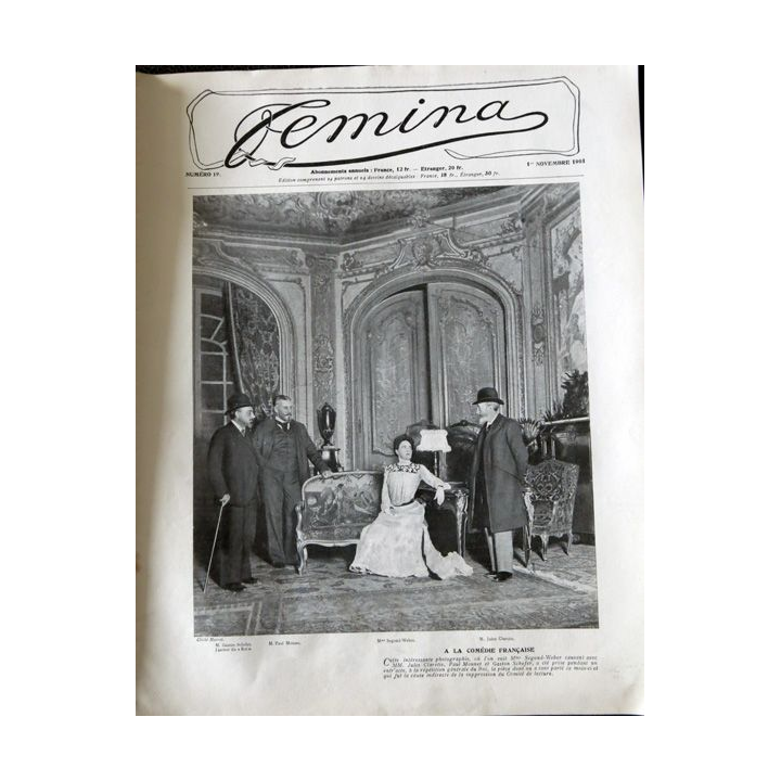 Publication Femina N° 19 - 1° année du 1° novembre 1901, Publication Pierre Lafitte Paris