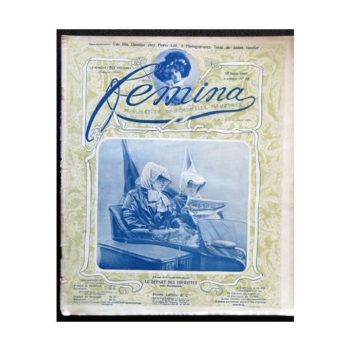 Publication Femina N° 58 - 3° année du 15 juin 1903, Publication Pierre Lafitte Paris