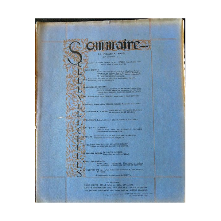 Publication Femina Spécial Noël  - 1° décembre 1911, Publication Pierre Lafitte Paris
