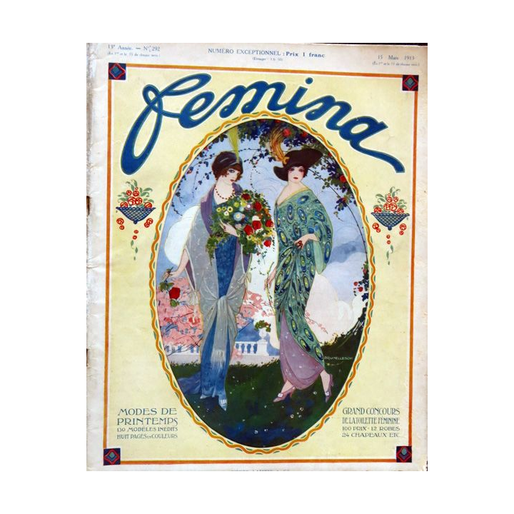 N° Exeptionnel Publication Femina N° 292 - 13° année du 15 mars 1913, Publication Pierre Lafitte Paris