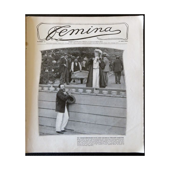 Publication Femina N° 61 - 3° année du 1° août 1903, Publication Pierre Lafitte Paris