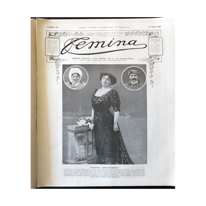 Publication Femina N° 206 - 9° année du 15 août 1909, aux éditions Pierre Lafitte & Cie Paris
