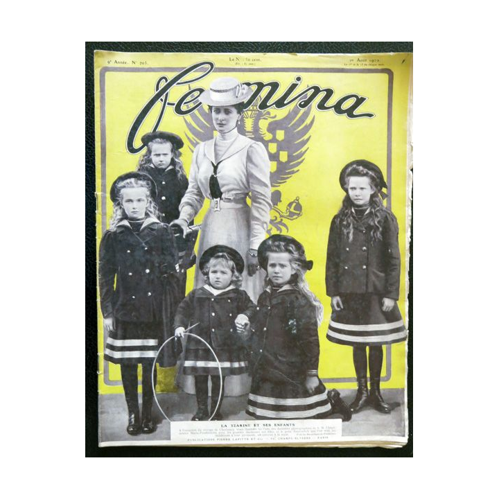 Publication Femina N° 206 - 9° année du 15 août 1909, aux éditions Pierre Lafitte & Cie Paris