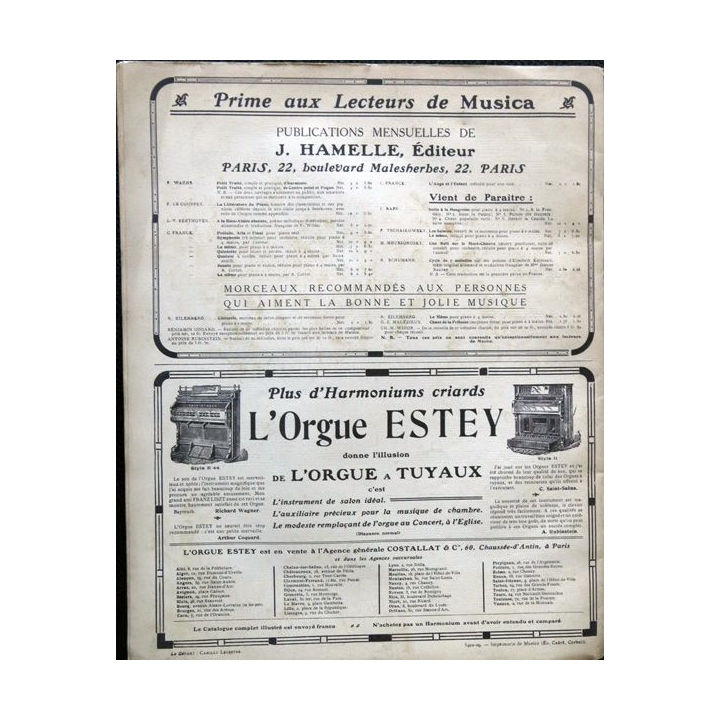 Album Musica N° 78, aux éditions Pierre Lafitte & Cie Paris