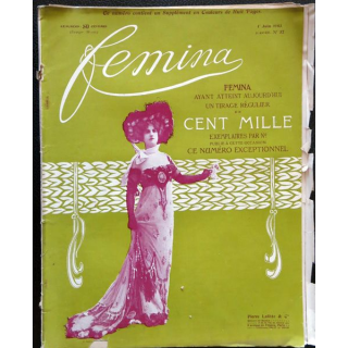 Publication Femina N° 57 - 3° année du 1° juin 1903, aux éditions Pierre Lafitte & Cie Paris