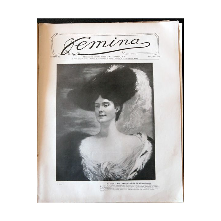 Publication Femina N° 54 - 3° année du 15 avril 1903, aux éditions Pierre Lafitte & Cie Paris