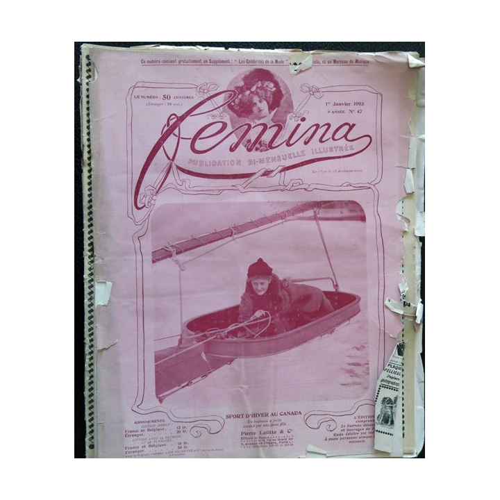 Publication Femina N° 47 - 3° année du 1° janvier 1903, aux éditions Pierre Lafitte & Cie Paris