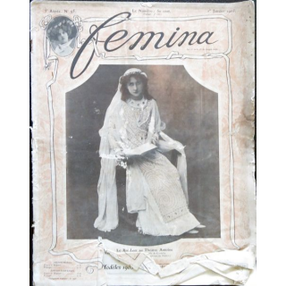 Publication Femina N° 95 - 5° année du 1° janvier 1905, aux éditions Pierre Lafitte & Cie Paris